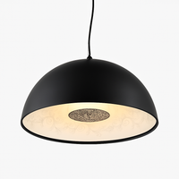 Suspension design demi sphère avec gravure fleurie intérieur