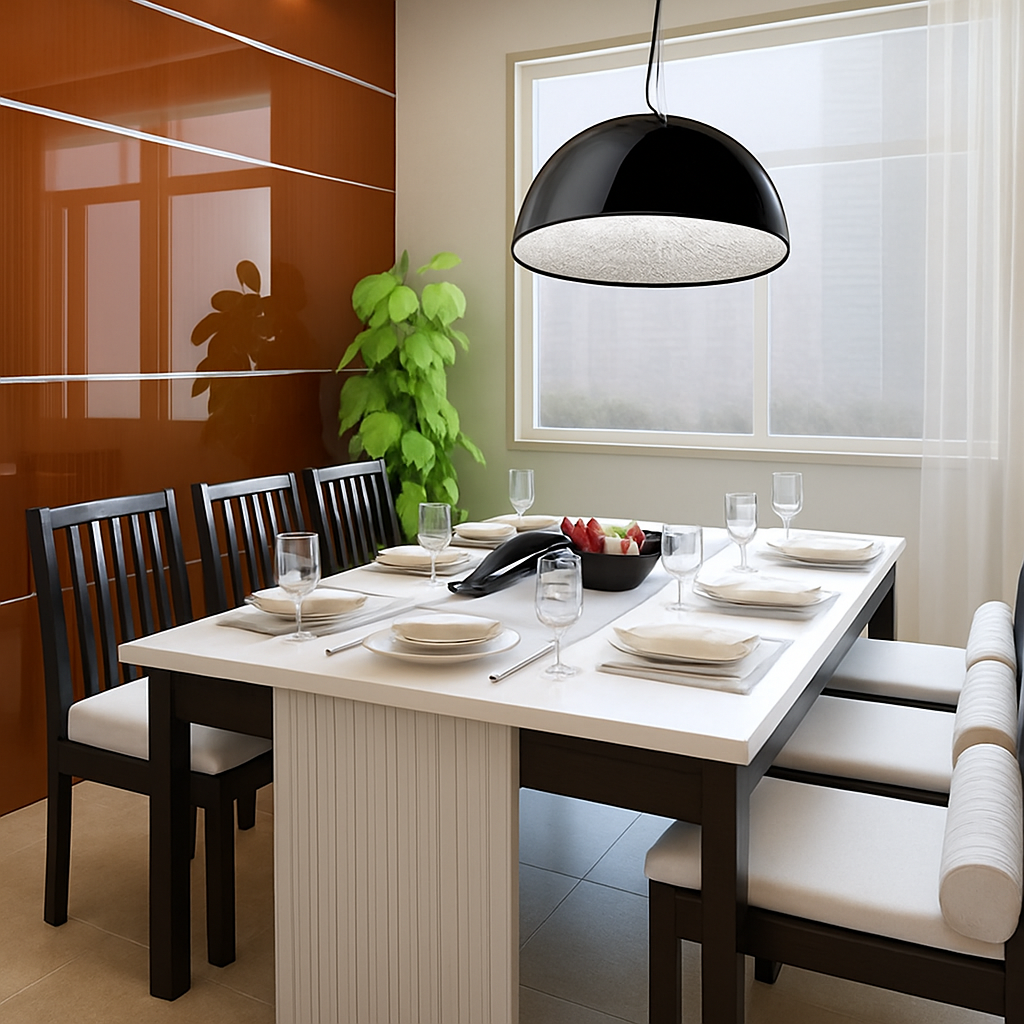Suspension design demi sphère avec gravure fleurie intérieur - vue 7 sur 7