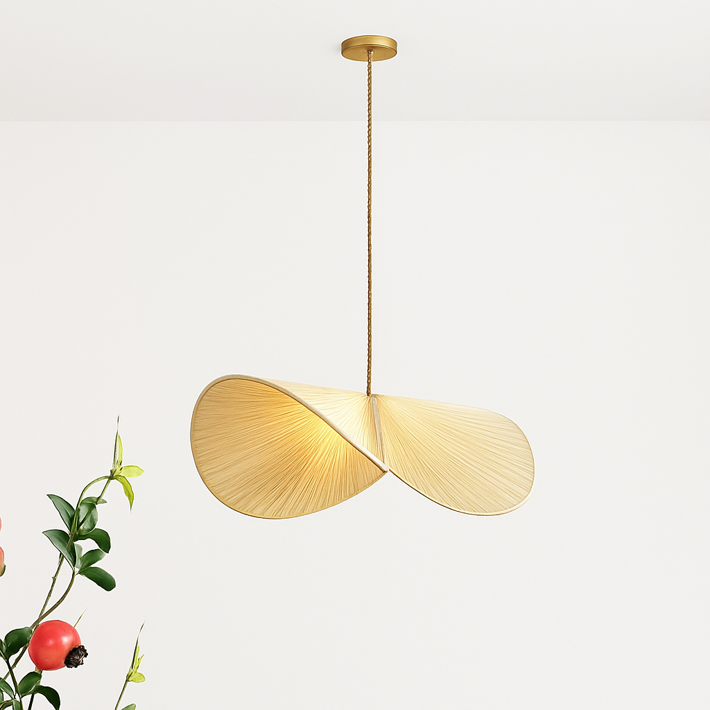 Design-Pendelleuchte aus handgeflochtenem Bambus - vue 4 sur 5