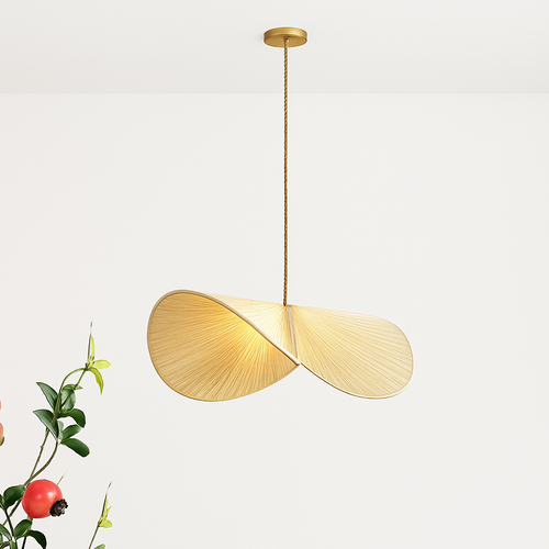 Design-Pendelleuchte aus handgeflochtenem Bambus - vue 4 sur 5