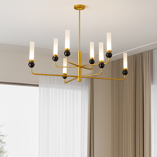 Suspension design en marbre naturel et cuivre cordon réglable
