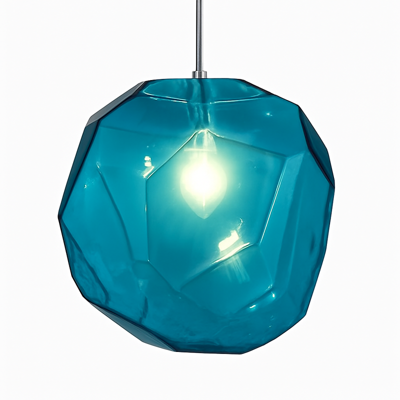 Suspension design en verre géométrique de couleurs