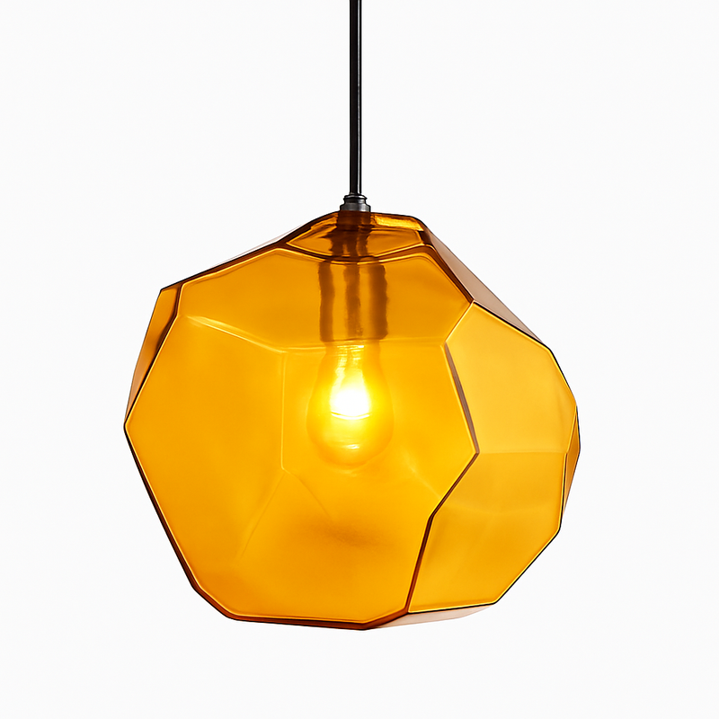 Suspension design en verre géométrique de couleurs