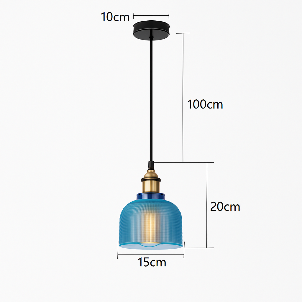 Suspension design en verre grainé style industriel Bowl - vue 7 sur 8