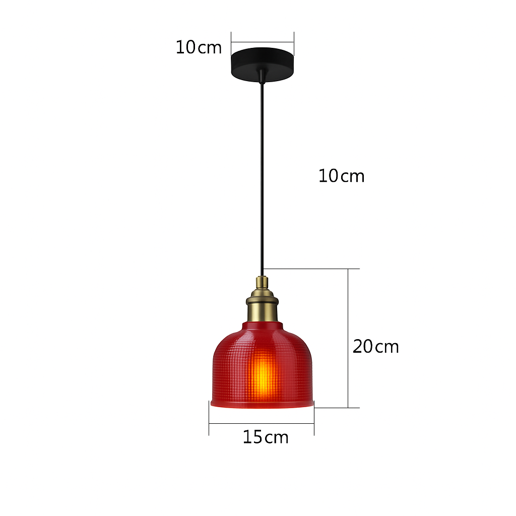 Suspension design en verre grainé style industriel Bowl - vue 8 sur 8