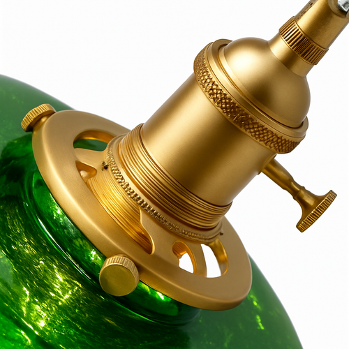 Suspension design en verre vert minimaliste japonais