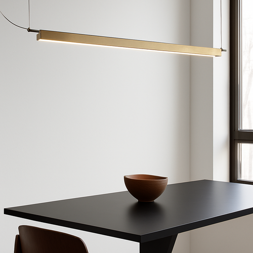 Suspension design à LED allongée en métal Loft - vue 3 sur 7