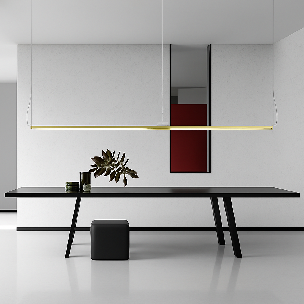Suspension design à LED allongée en métal Loft - vue 4 sur 7