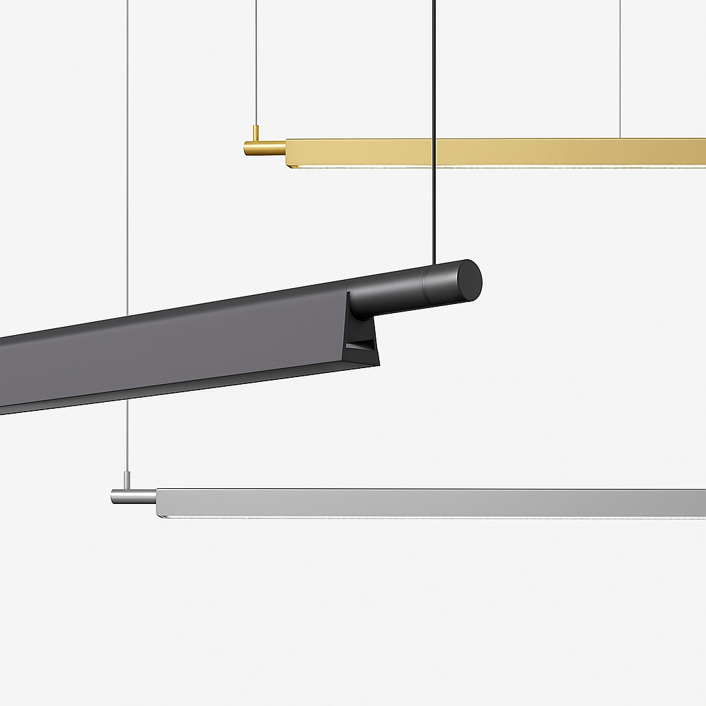 Suspension design à LED allongée en métal Loft - vue 6 sur 7