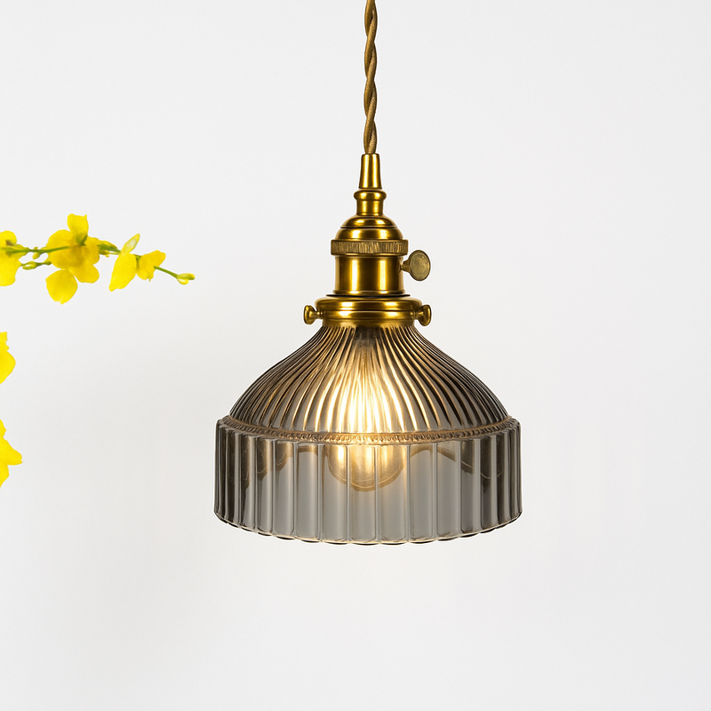 Suspension design à LED avec abat-jour en verre coloré Loft