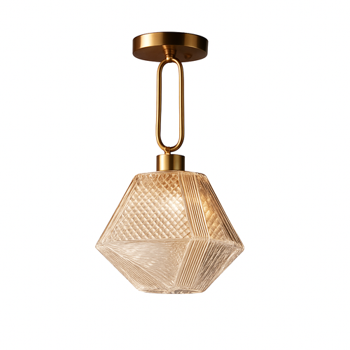 Suspension design à LED avec abat-jour en verre rétro Shadow