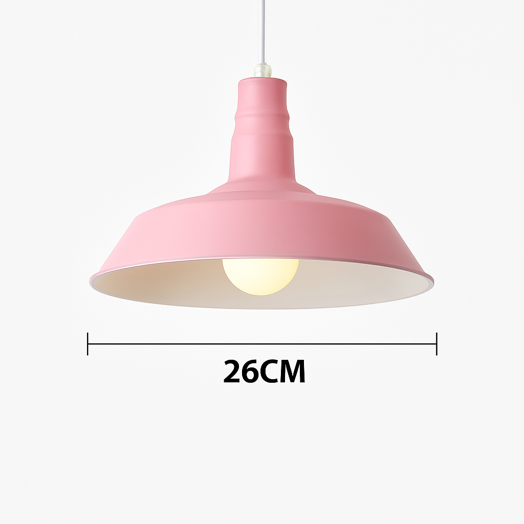 Suspension design LED avec abat-jour macaron coloré Loft - vue 7 sur 9