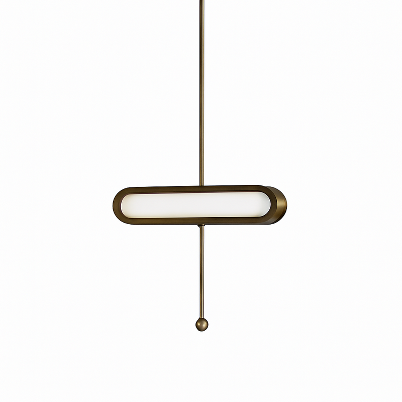 Suspension design LED avec double base dorée arrondie style Luxury
