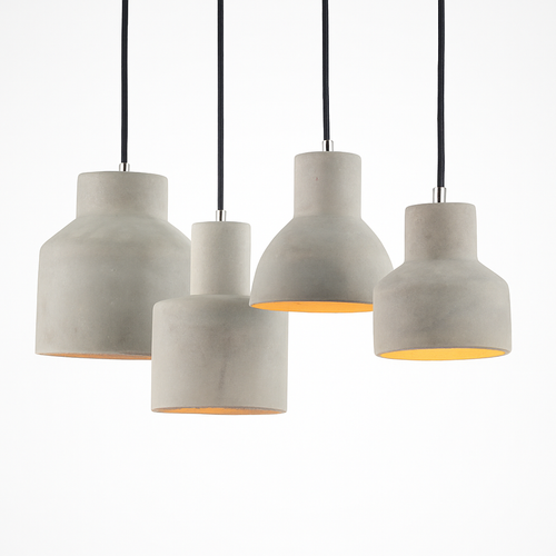 Suspension design LED en ciment (plusieurs formes) - vue 3 sur 11
