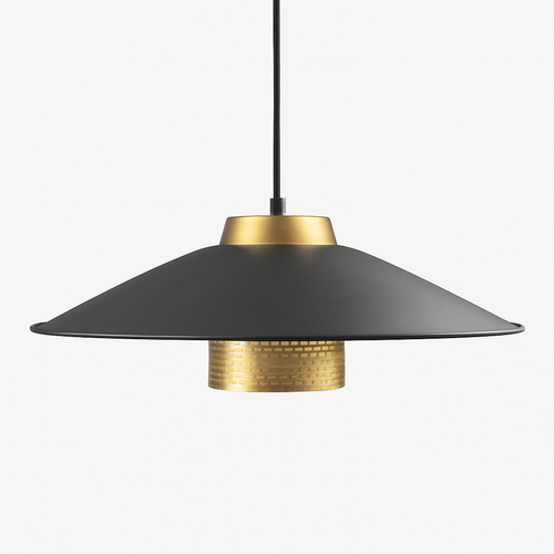 Suspension design LED en métal noir et doré Bar