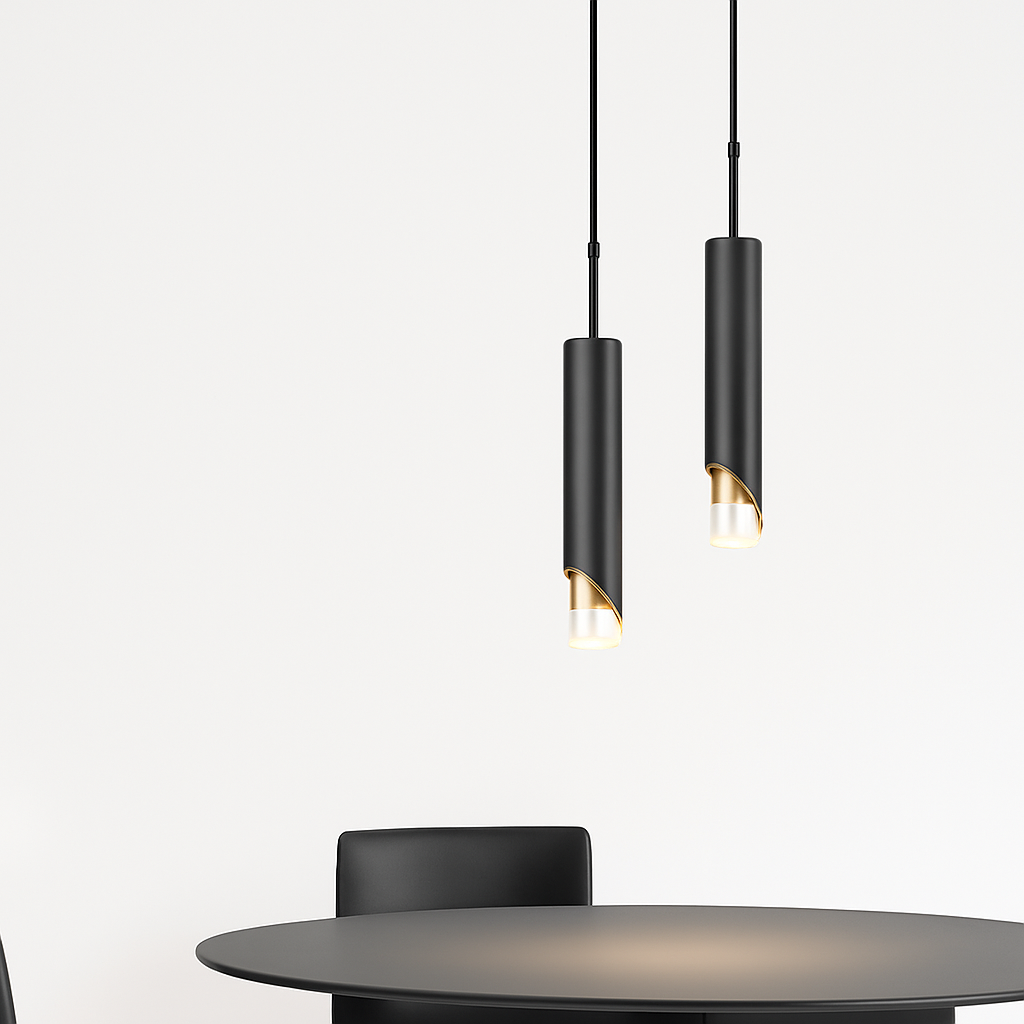 Suspension design à LED en métal style cylindre Loft - vue 6 sur 7