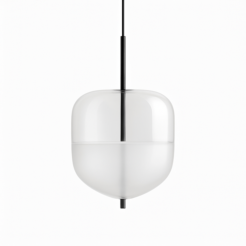 Suspension design LED en verre bleu de plusieurs formes