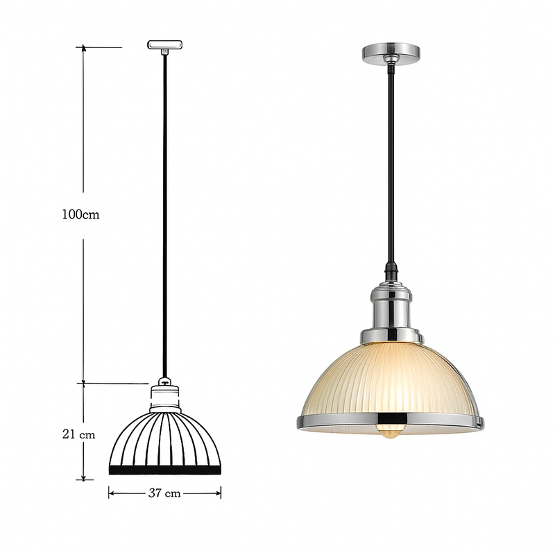 Suspension design LED en verre style Loft industriel