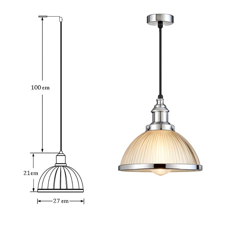 Suspension design LED en verre style Loft industriel