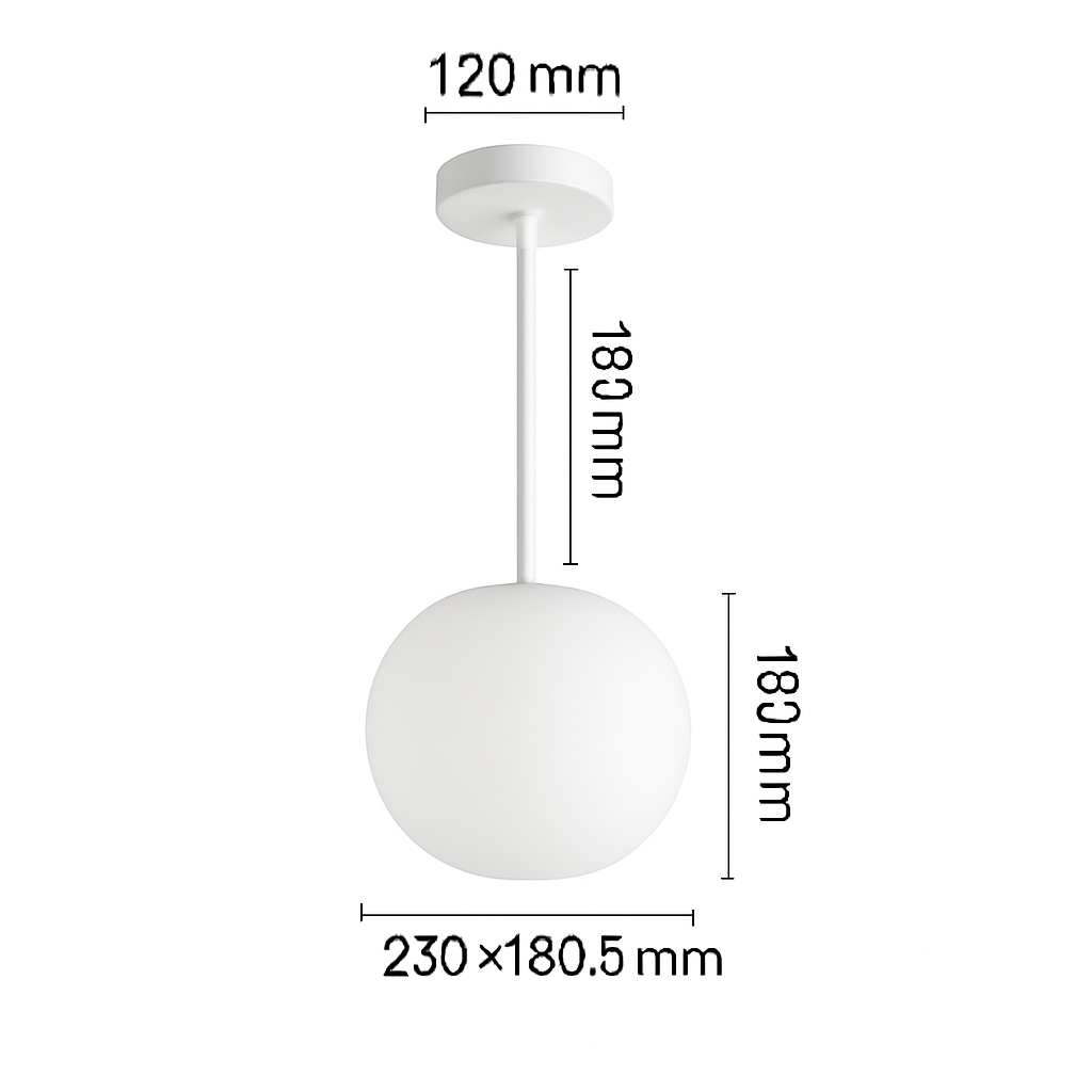 Suspension design LED forme ovale en verre blanc - vue 4 sur 5