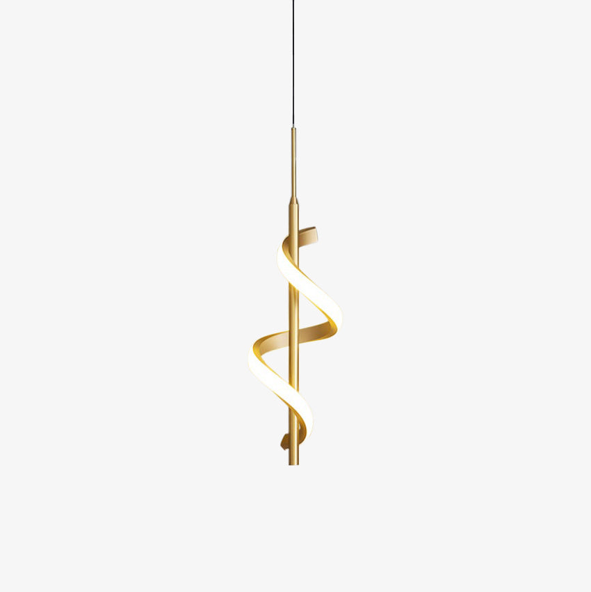 Suspension design LED métallique ondulé Polino - vue 2 sur 7