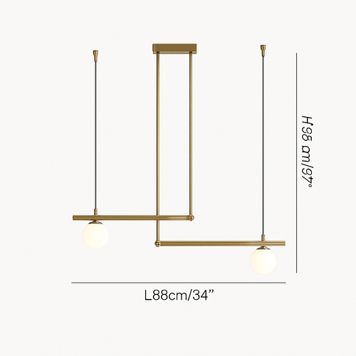 suspension design moderne avec boule de verre élégante