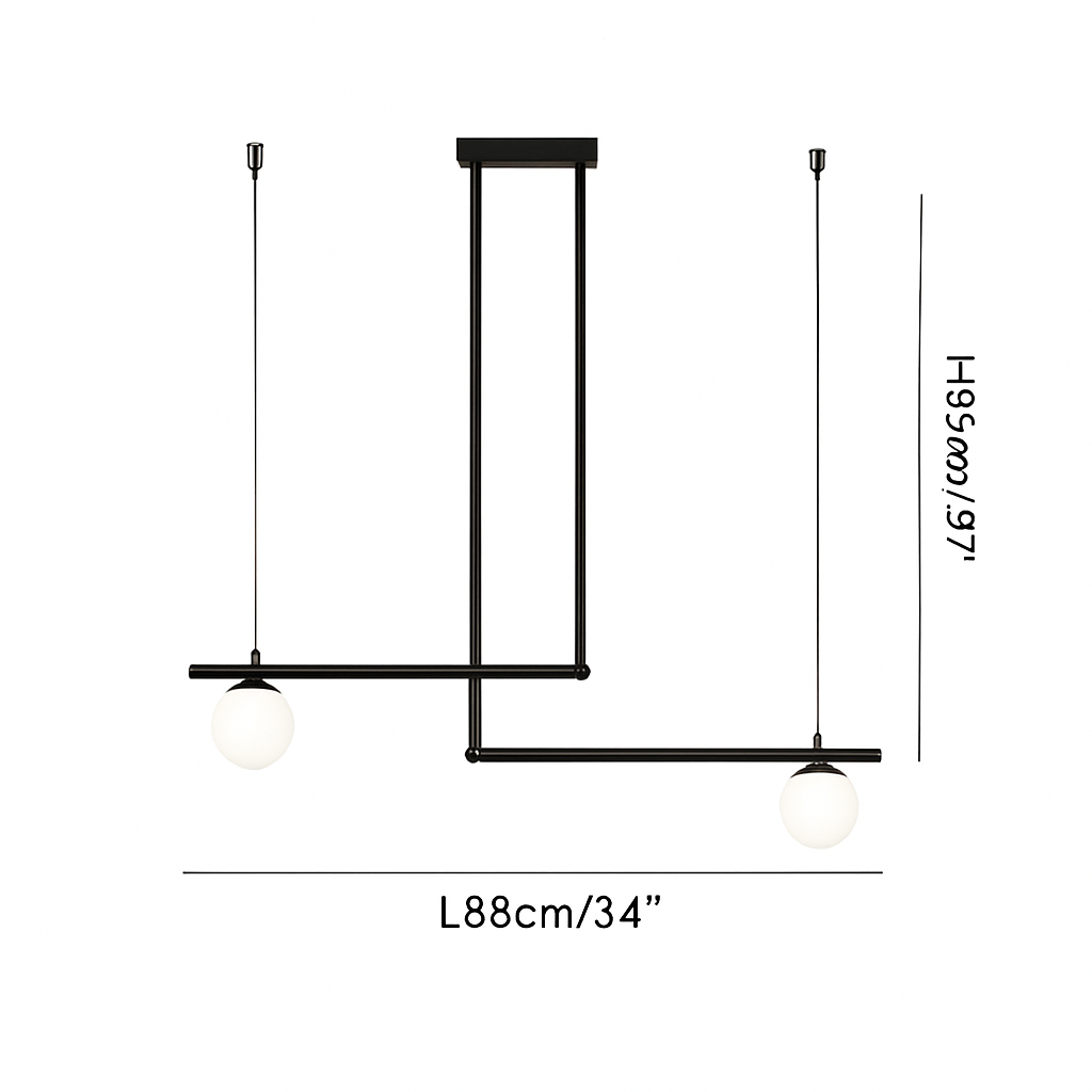 suspension design moderne avec boule de verre élégante - vue 10 sur 16