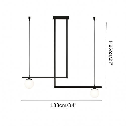 suspension design moderne avec boule de verre élégante