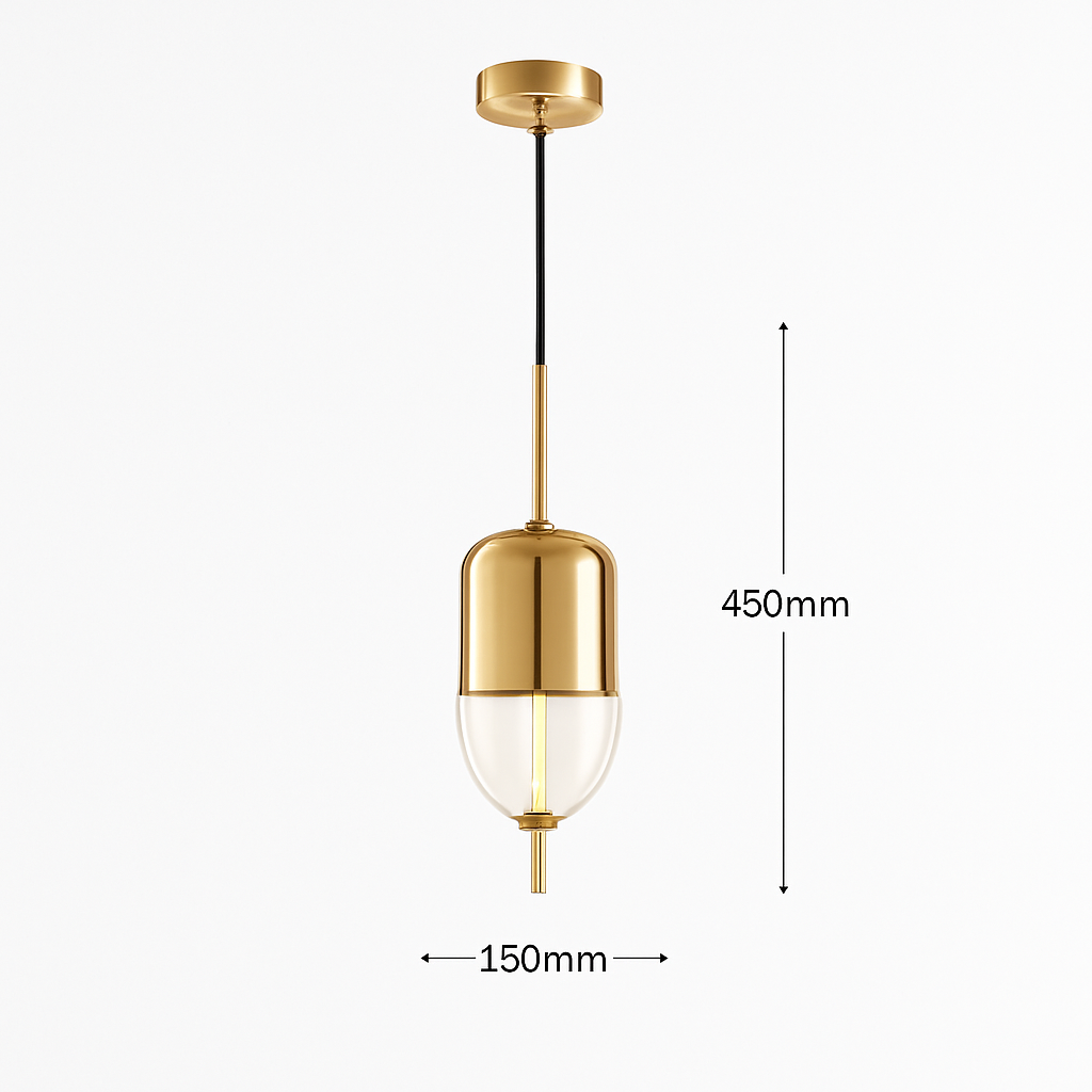 Suspension design moderne en verre en forme de goutte bleue - vue 19 sur 19