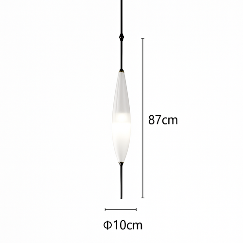 Suspension design moderne en verre en forme de goutte bleue