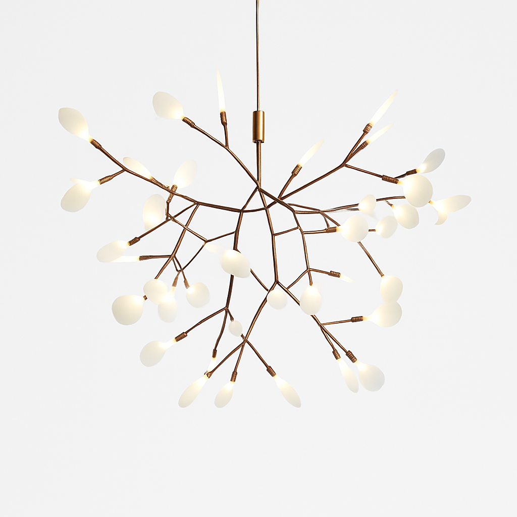 Suspension design moderne LED arbre couleur cuivré ou noir Home - vue 6 sur 13