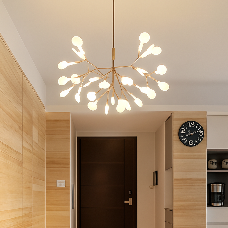 Suspension design moderne LED arbre couleur cuivré ou noir Home