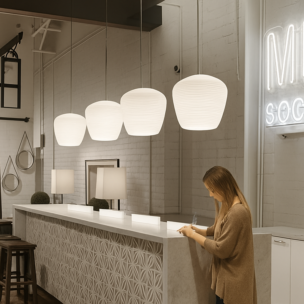 suspension design nordique en verre pour décoration intérieure - vue 7 sur 9
