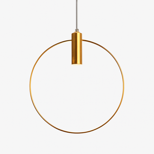 Suspension dorée à LED en forme de rond