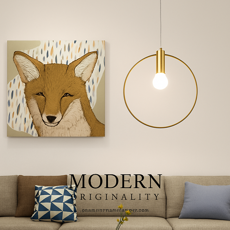 Suspension dorée à LED en forme de rond