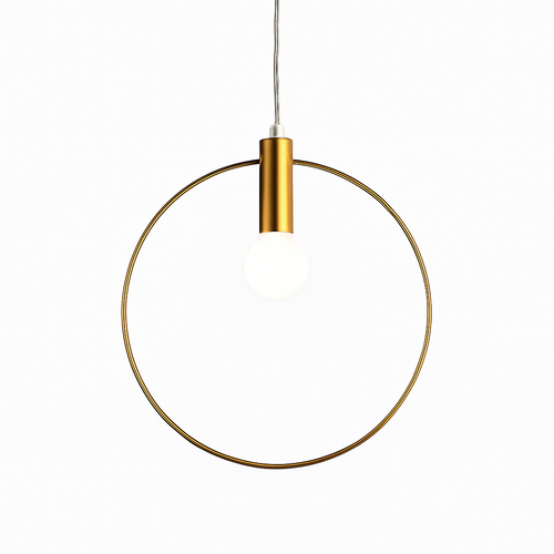 Suspension dorée à LED en forme de rond