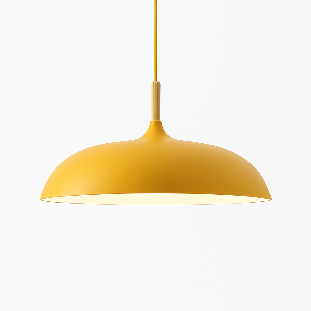 Suspension en aluminium de couleur et tige en bois Wood - vue 11 sur 13
