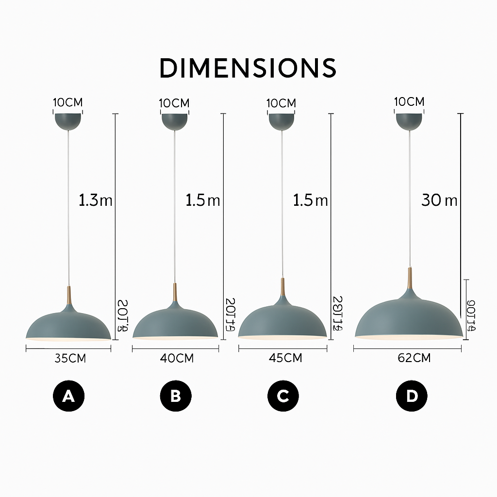 Suspension en aluminium de couleur et tige en bois Wood - vue 13 sur 13