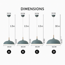 Suspension en aluminium de couleur et tige en bois Wood