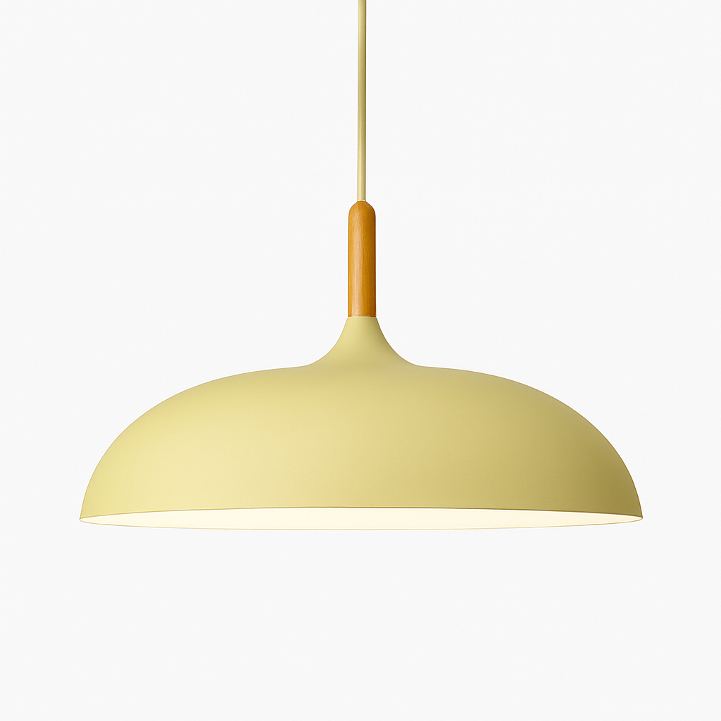Suspension en aluminium de couleur et tige en bois Wood - vue 8 sur 13