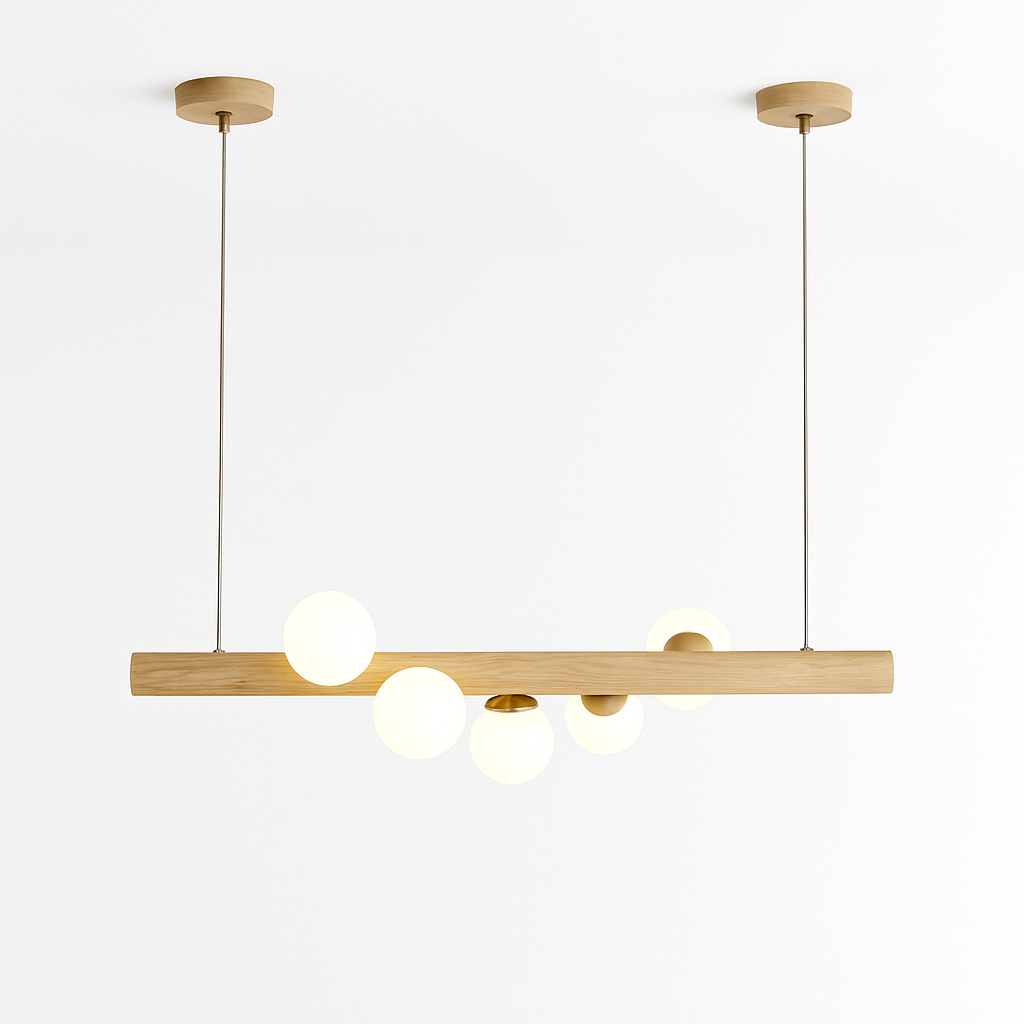 suspension en bois led minimaliste décoration moderne