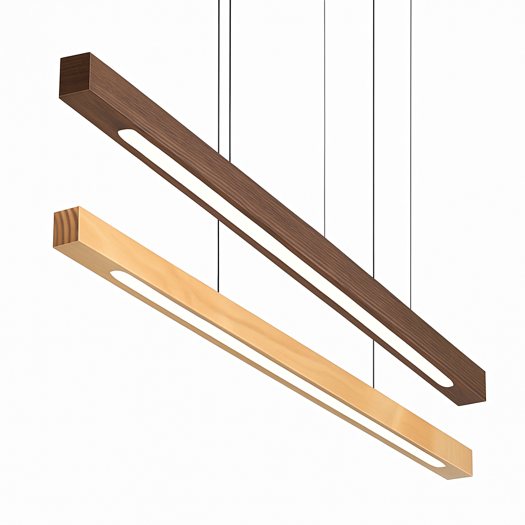 suspension en bois minimaliste design nordique led décorative