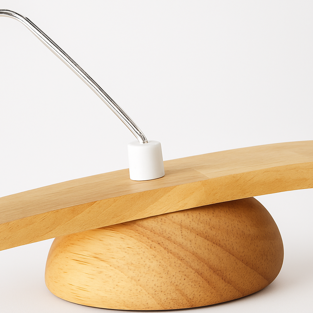 suspension en bois moderne avec boule de verre et éclairage led - vue 7 sur 8