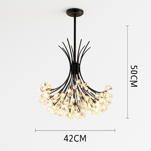 suspension en cristal doré pour un éclairage élégant