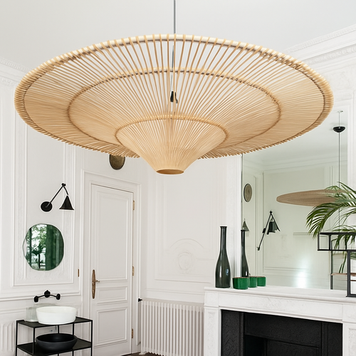 Suspension en rotin janpanais Wabi Sabi