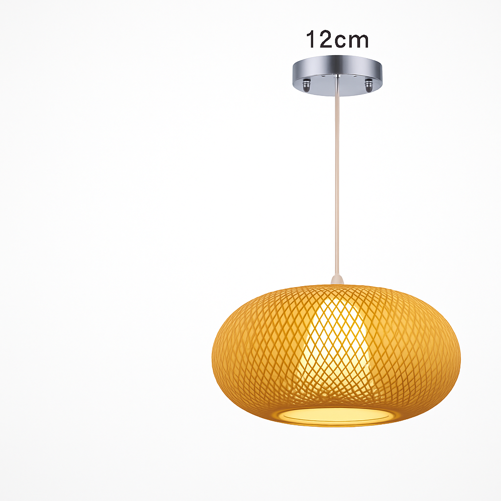 Suspension en rotin LED avec abat-jour arrondi - vue 9 sur 9