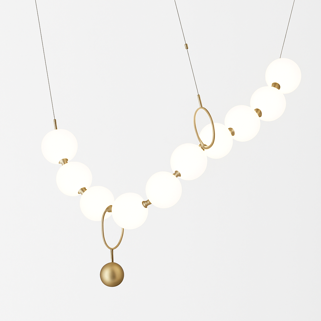suspension en verre blanc en forme de haricot magique pour intérieur élégant - vue 2 sur 10