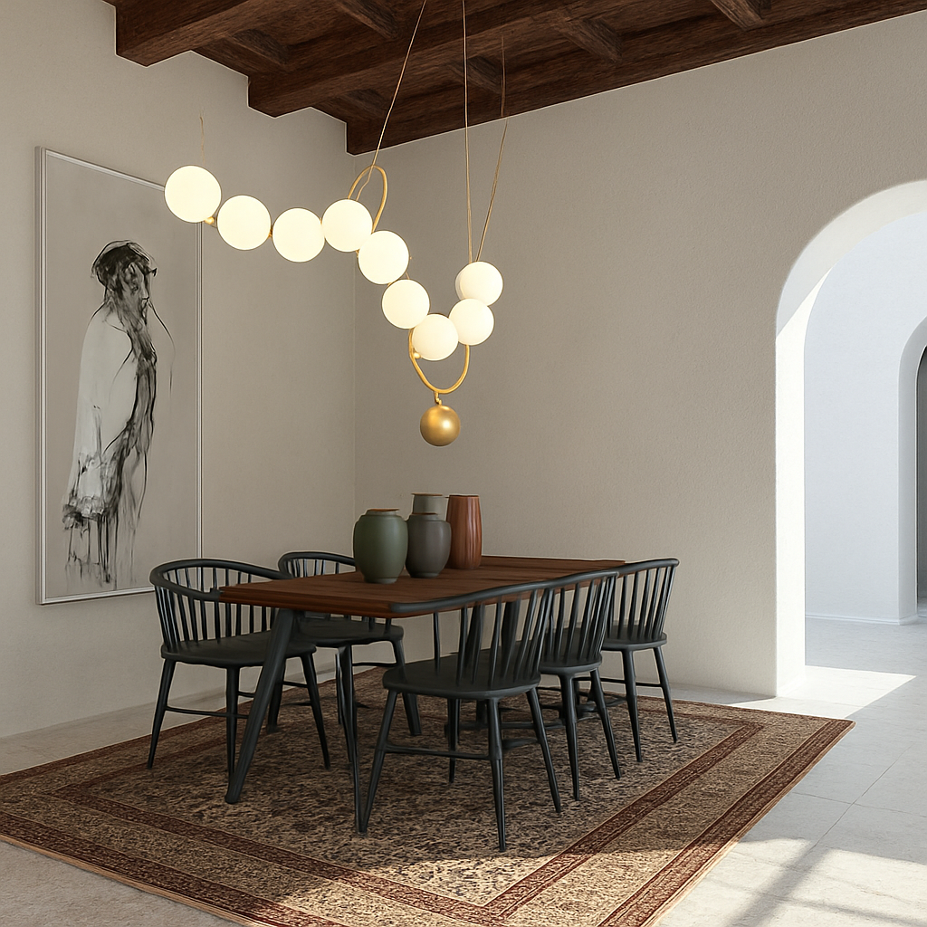 suspension en verre blanc en forme de haricot magique pour intérieur élégant - vue 3 sur 10