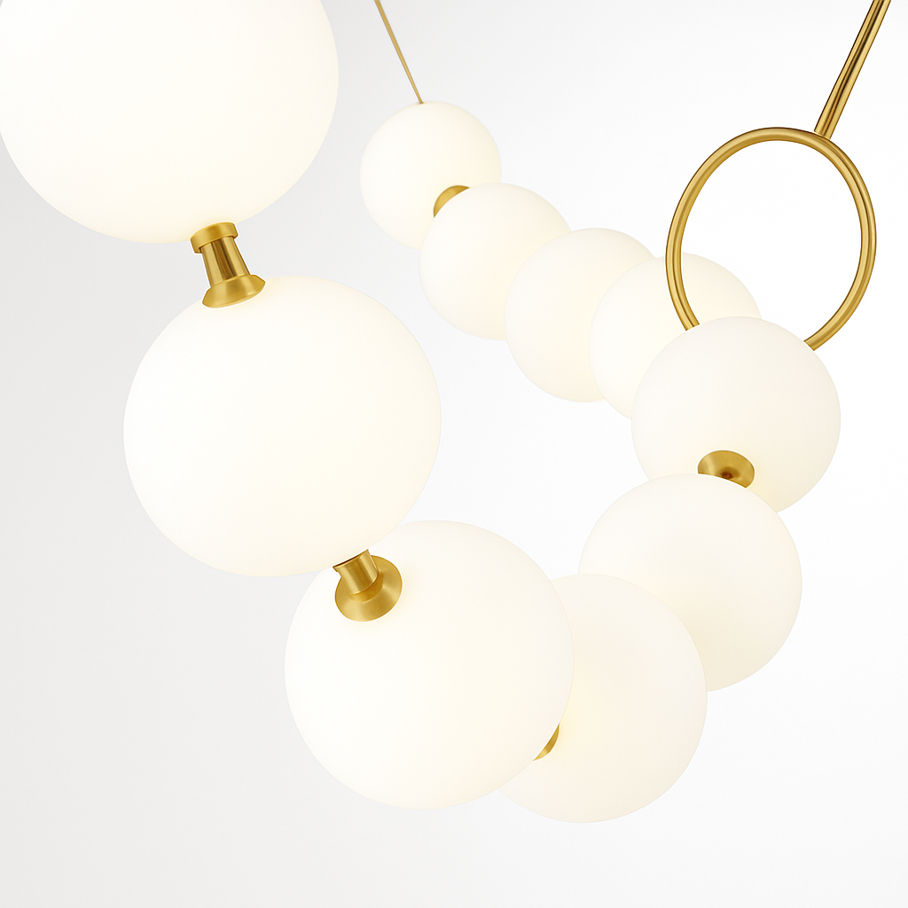 suspension en verre blanc en forme de haricot magique pour intérieur élégant - vue 4 sur 10