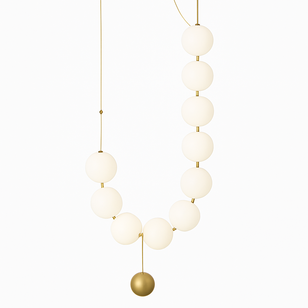 suspension en verre blanc en forme de haricot magique pour intérieur élégant - vue 5 sur 10
